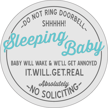 Sleeping Baby: Swappable Round Door Hanger Insert - Paisley Grace Makery