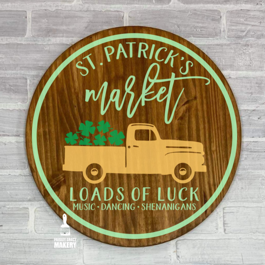 St. Patricks Market Truck: ROUND DESIGN - Paisley Grace Makery