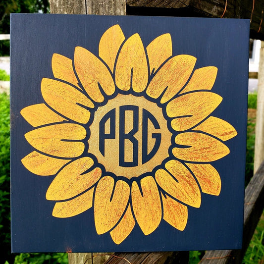 Sunflower Monogram: MINI DESIGN - Paisley Grace Makery
