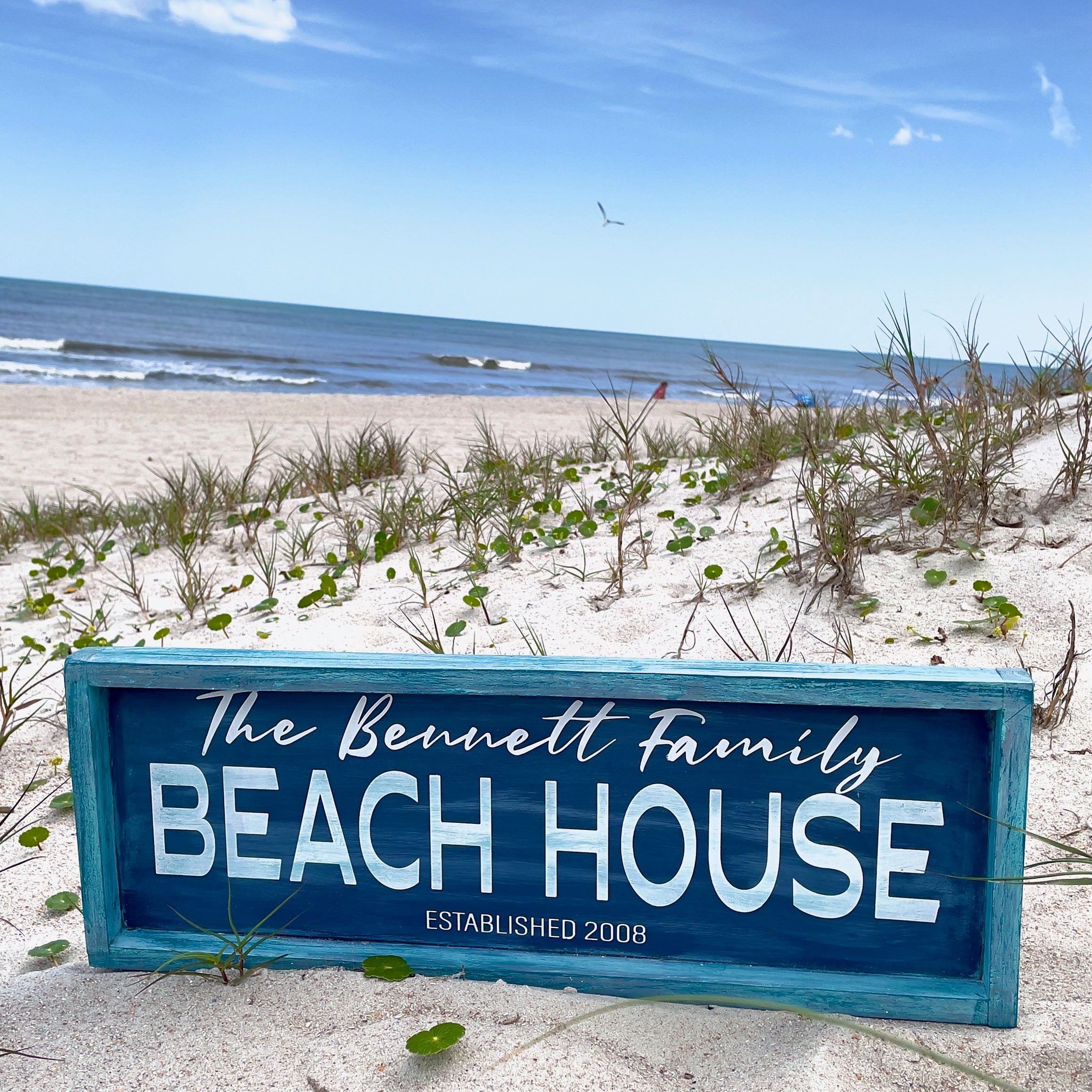 The Beach House (Personalized): Plank Design - Paisley Grace Makery