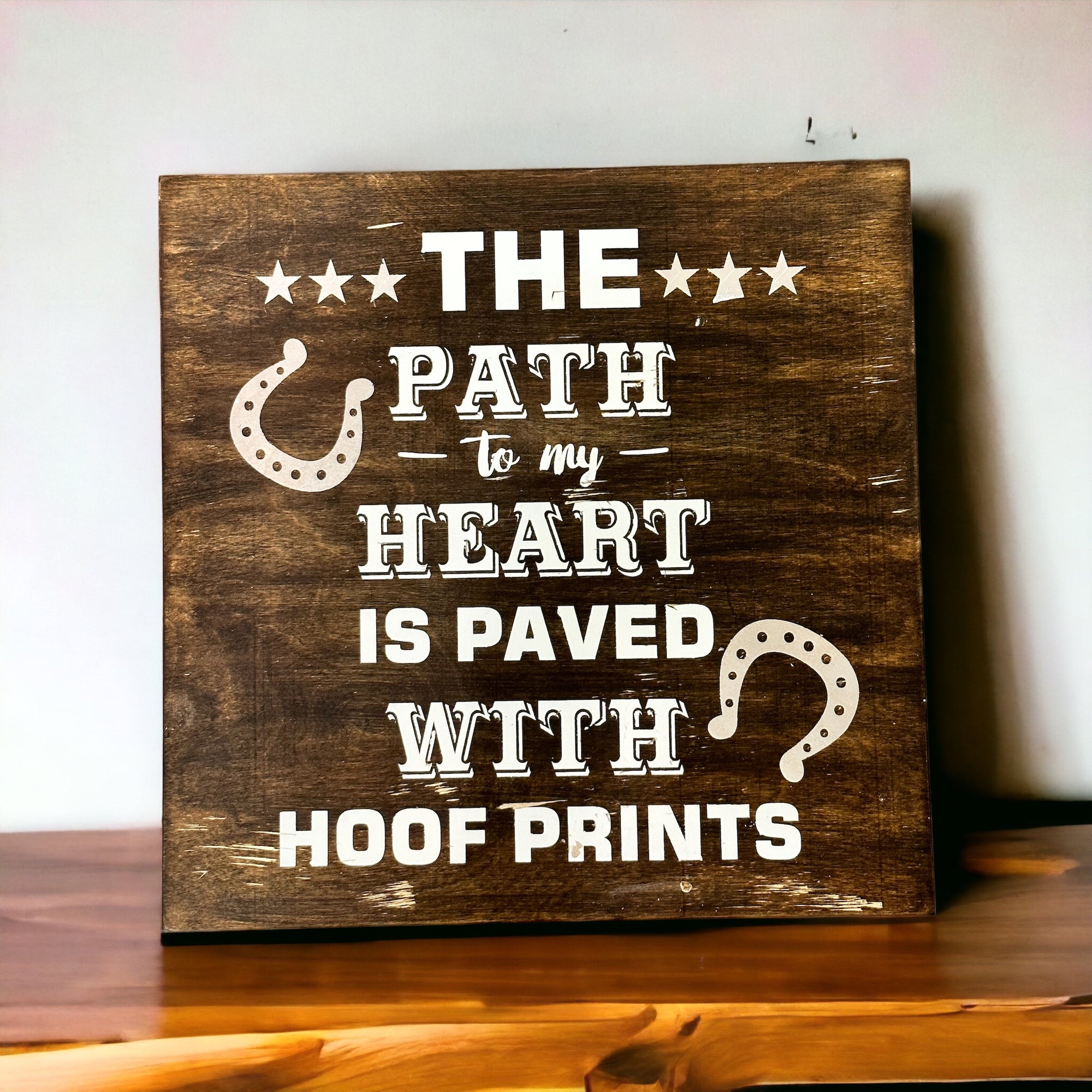 The Path To My Heart is Paved with Hoof Prints Square Design P2430