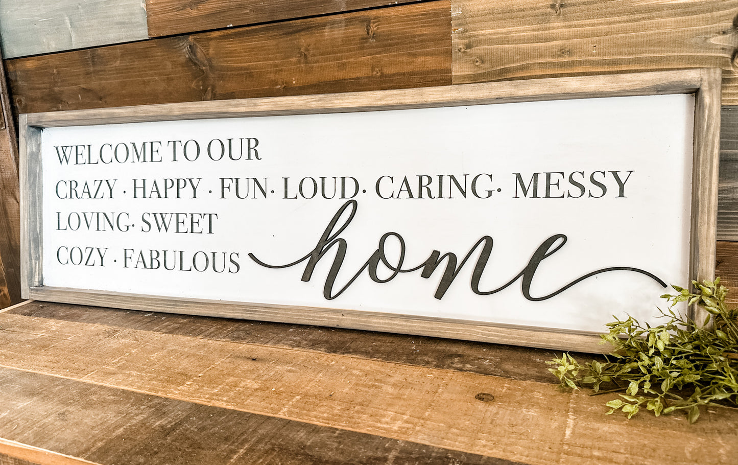 PAINTED - Welcome To Our.......Home (10x36" Medium Framed Plank)
