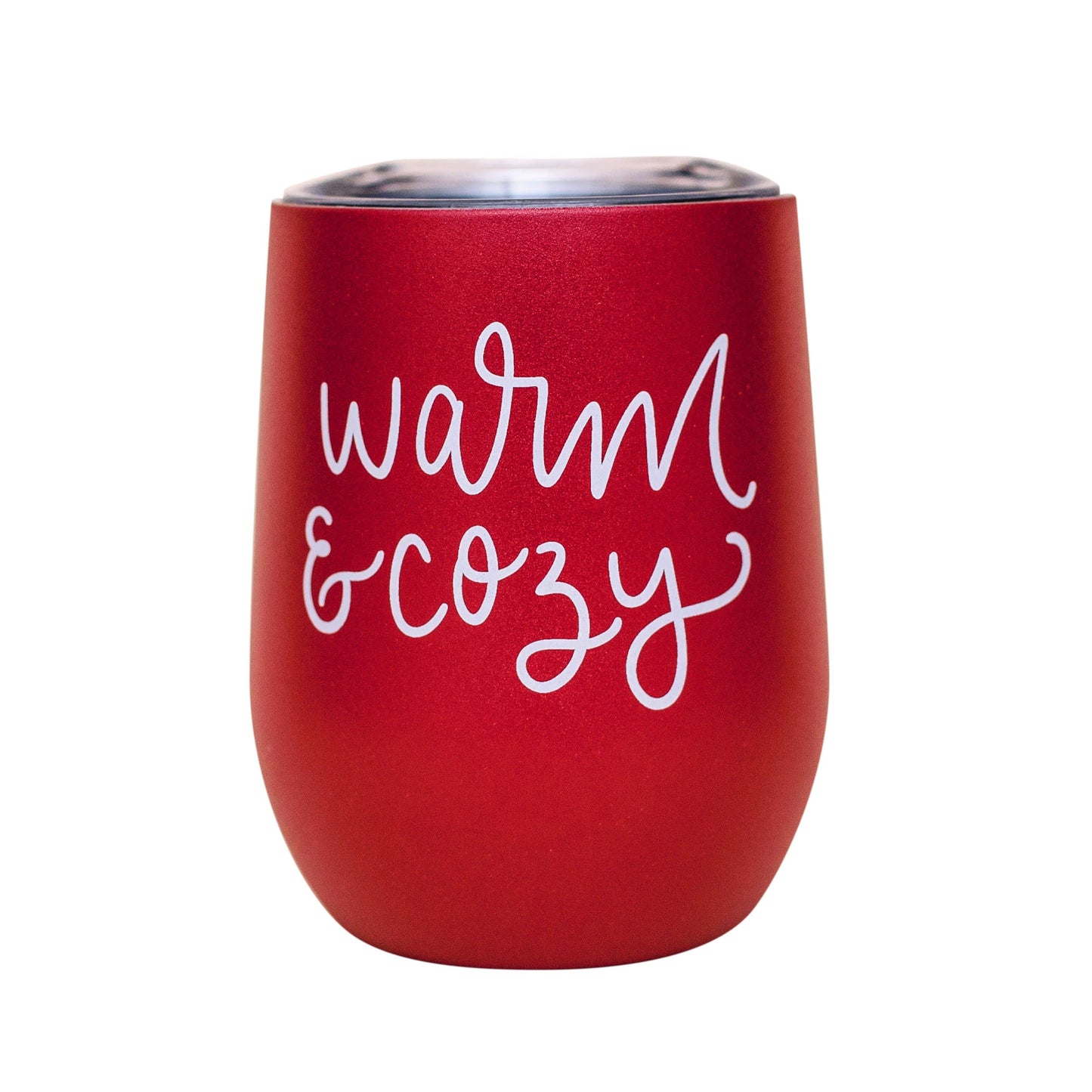 Warm and Cozy Metal Wine Tumbler - Paisley Grace Makery