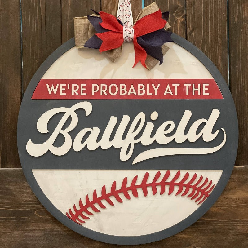 We're Probably At The Ballfield Baseball 3D: CIRCLE DOOR HANGER DESIGN - Paisley Grace Makery