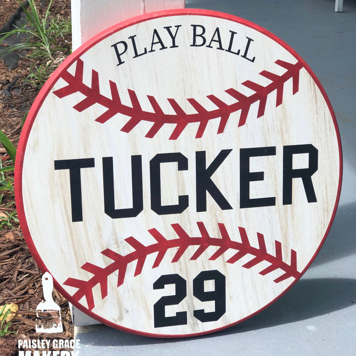 BASEBALL PERSONALIZED: ROUND DESIGN - Paisley Grace Makery