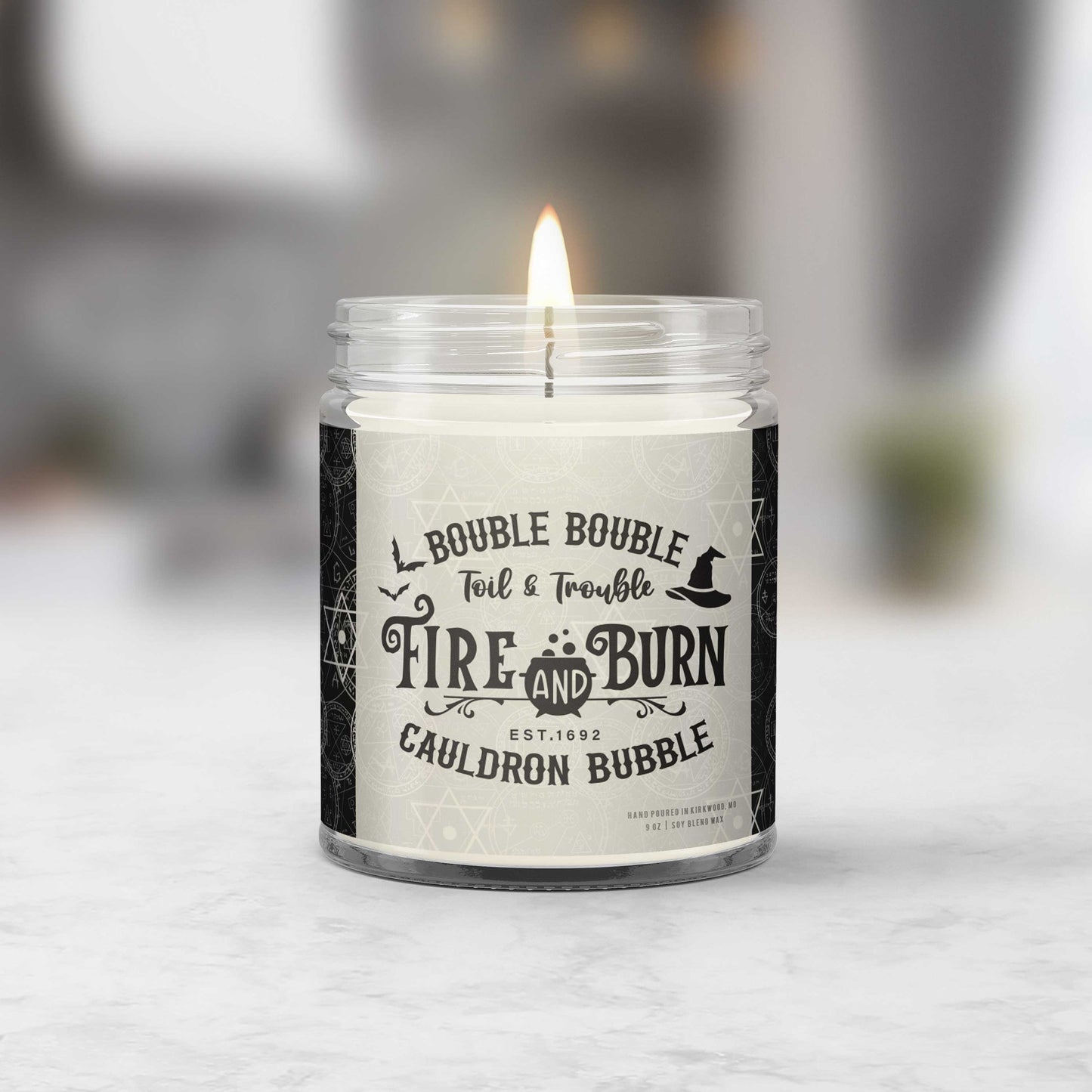 Double Double Toil and Trouble Burn Cauldron Witches Brew Candle - Paisley Grace Makery