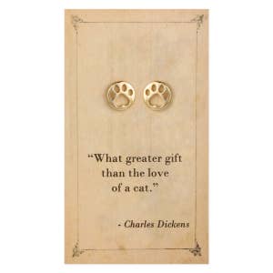 Literary Quotes Pawprint Post Earrings - Paisley Grace Makery