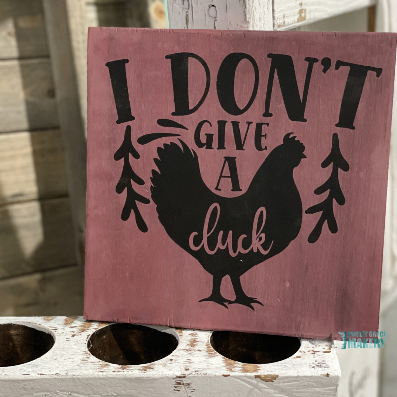 Painted I Don't Give A Cluck Mini 8x8" - Paisley Grace Makery