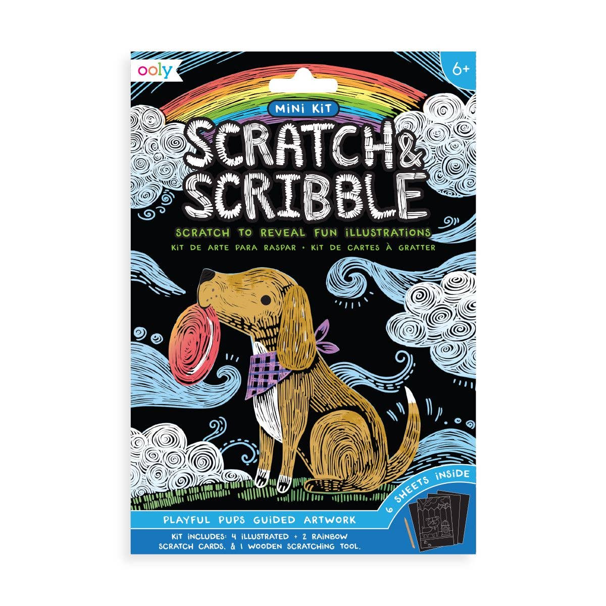 Mini Scratch & Scribble Art Kit: Playful Pups - Paisley Grace Makery