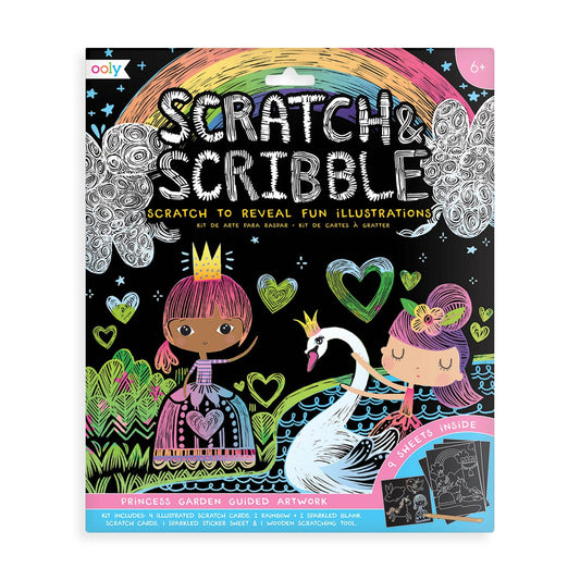 Scratch & Scribble Art Kit: Princess Garden - Paisley Grace Makery