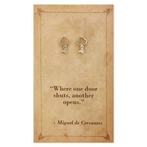 Literary Quotes Key Post Earrings - Paisley Grace Makery