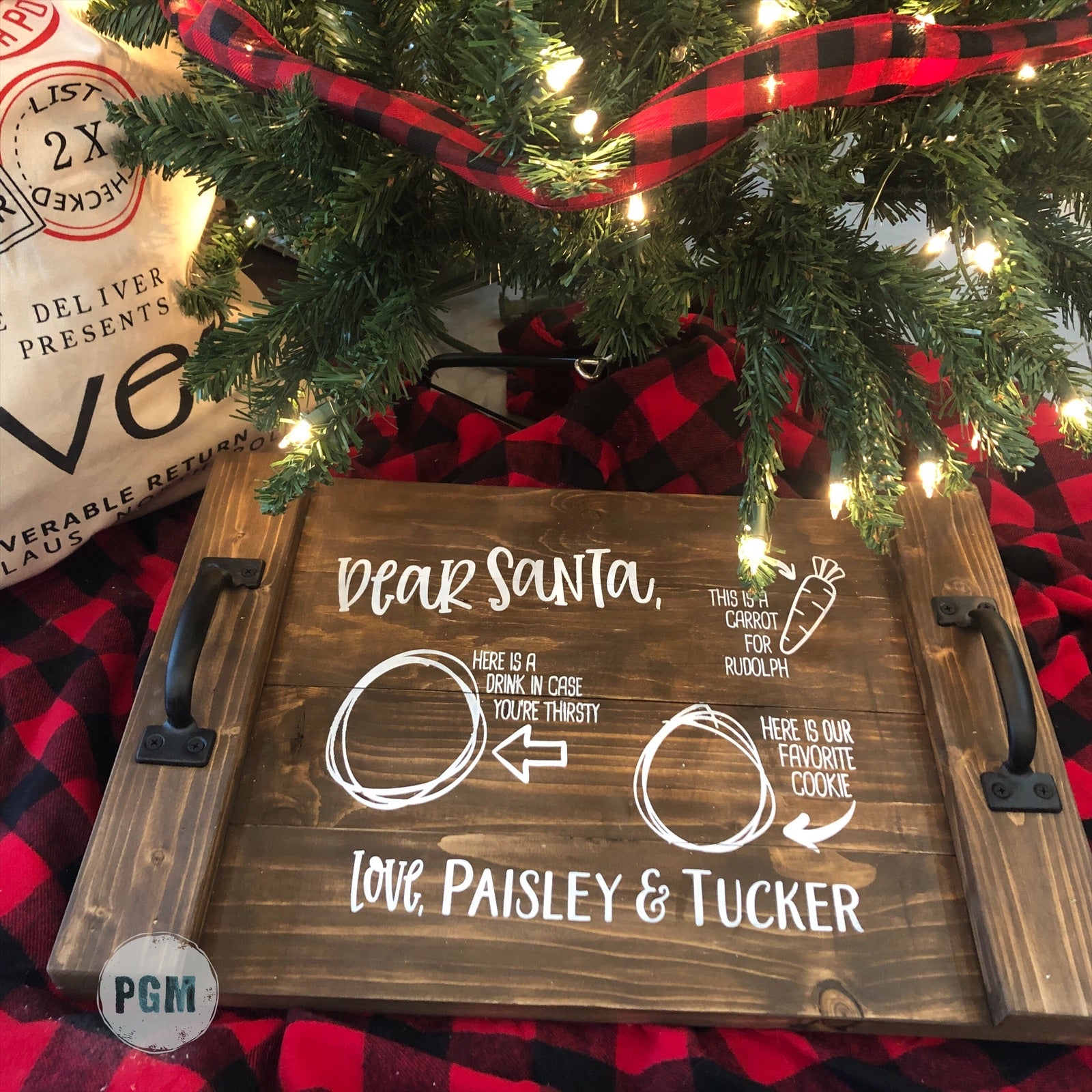 Dear Santa Personalized: FARMHOUSE TRAY DESIGN - Paisley Grace Makery