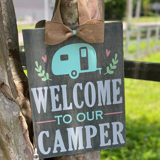 Welcome to Our Camper: DOOR HANGER DESIGN (12x16") - Paisley Grace Makery