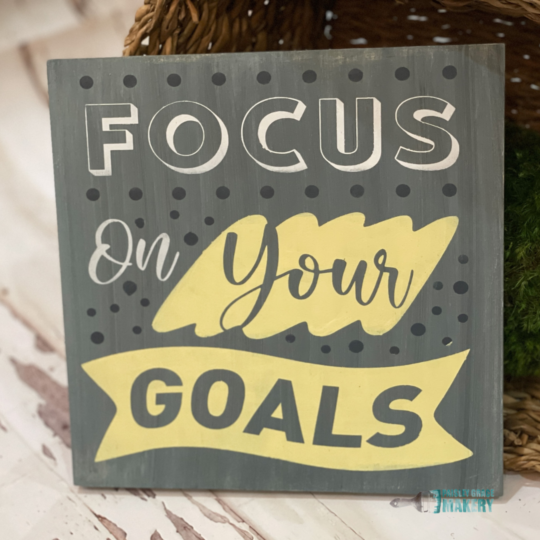 Painted Focus On Your Goals Mini 8x8" - Paisley Grace Makery