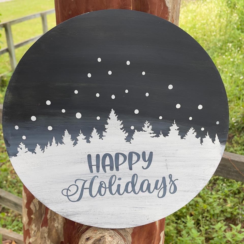 PAINTED Happy Holidays Swappable Insert 10