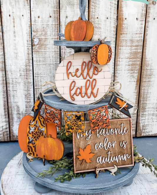 Hello Fall Set: Tiered Tray Collections - Paisley Grace Makery