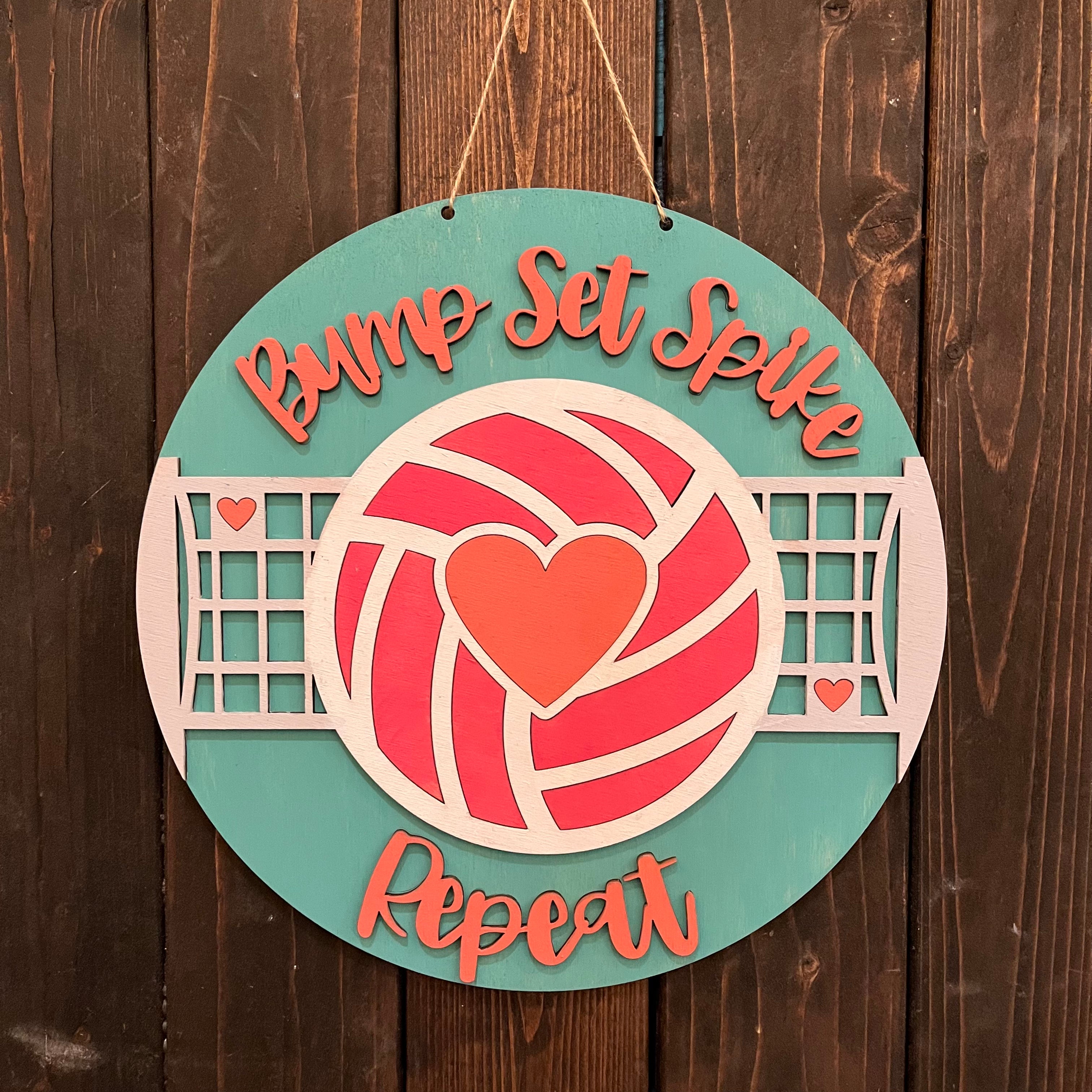 Volleyball Bump Set Spike Repeat: Small Round - Paisley Grace Makery