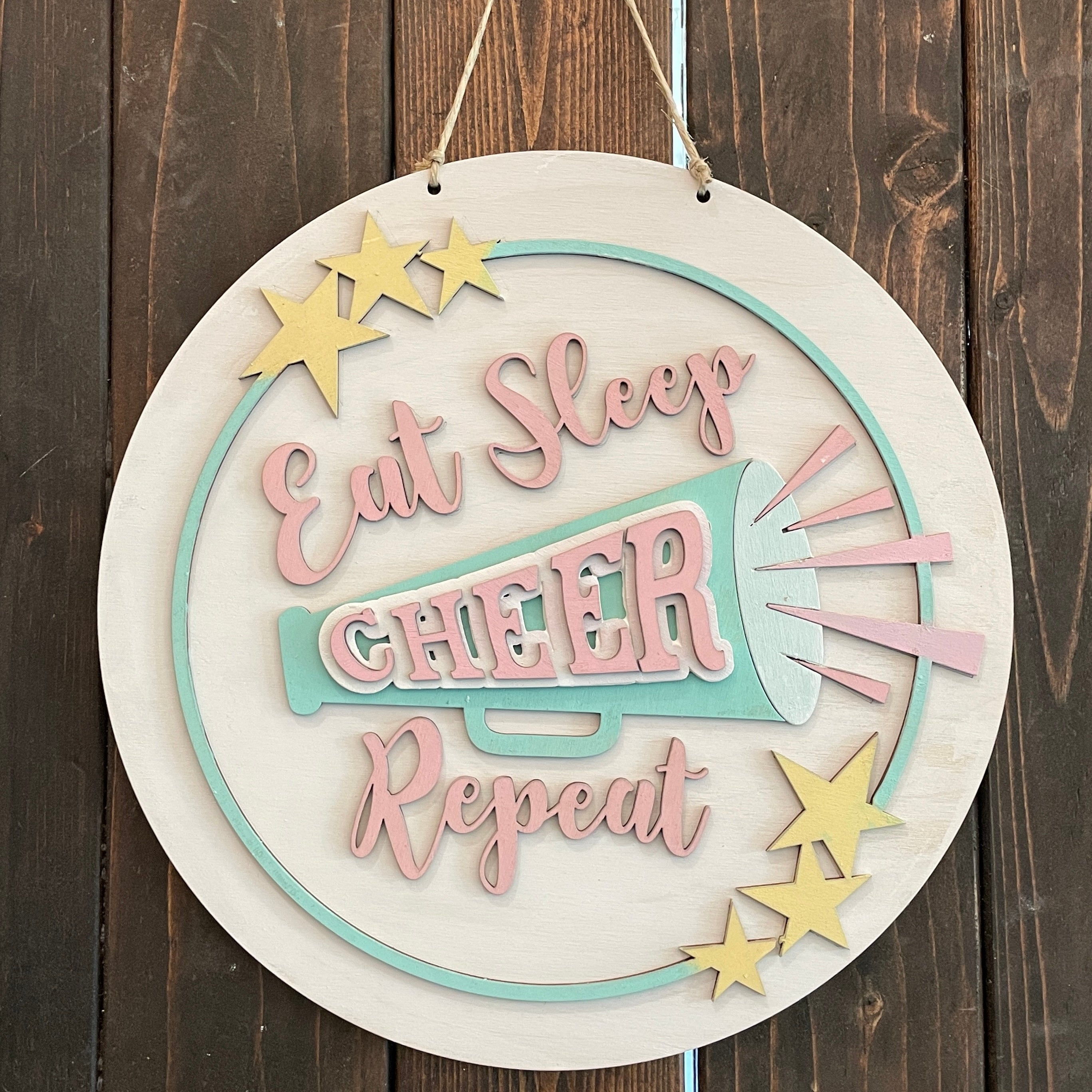 Cheer Eat Sleep Repeat: Small Round - Paisley Grace Makery