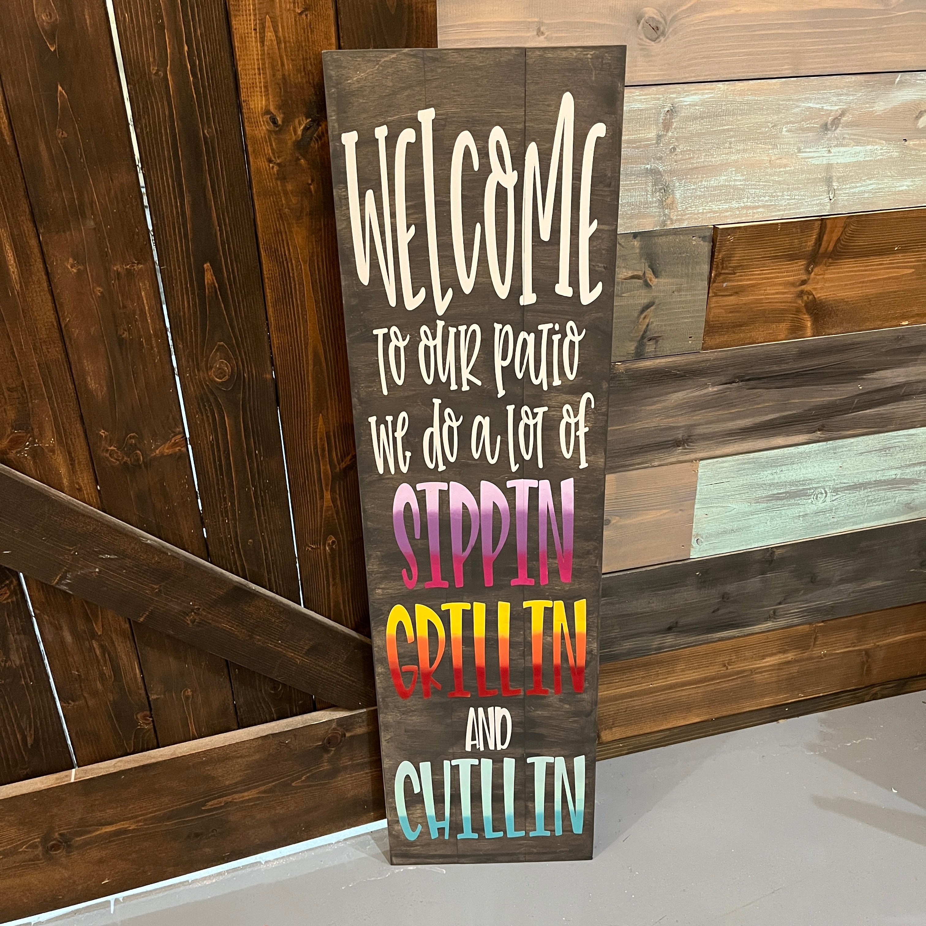 Welcome To Our Patio: Plank Design - Paisley Grace Makery