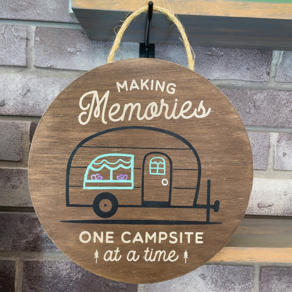 Making Memories One Campsite At A Time: Round Design & Swappable Door Hanger Design - Paisley Grace Makery