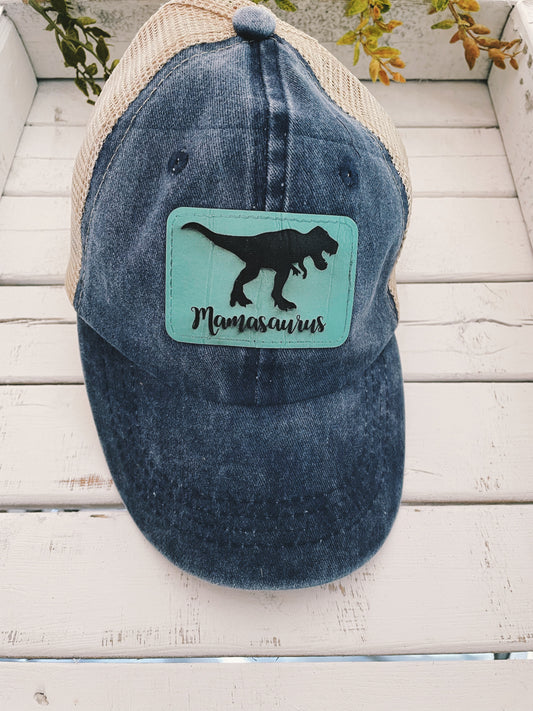 Mamasaurus Blue Trucker Hat