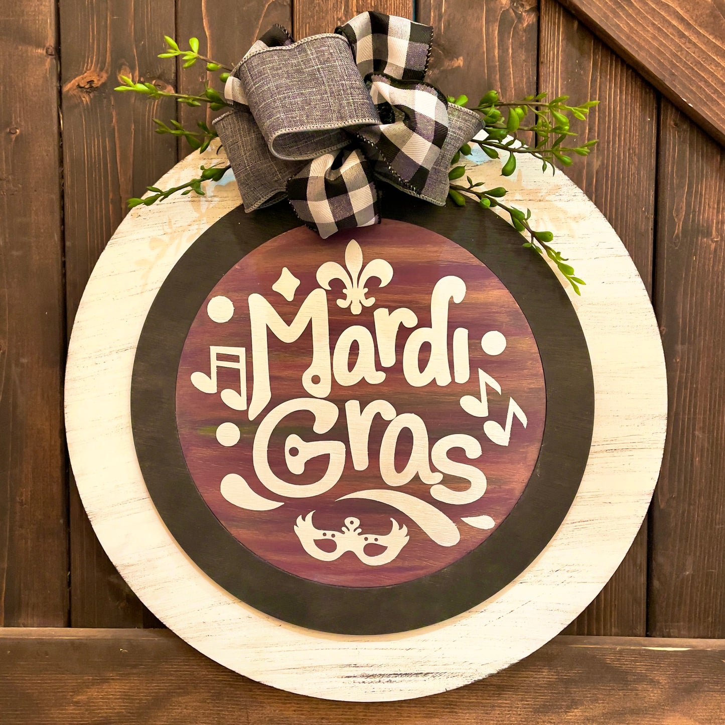 Mardi Gras: Swappable Round Door Hanger Insert - Paisley Grace Makery