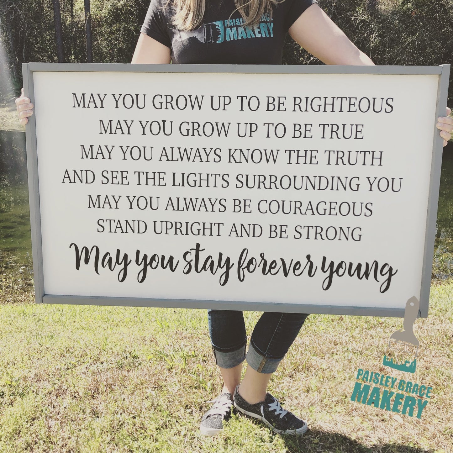 May You Stay Forever Young 15x20 (RETIRING): SIGNATURE DESIGN - Paisley Grace Makery