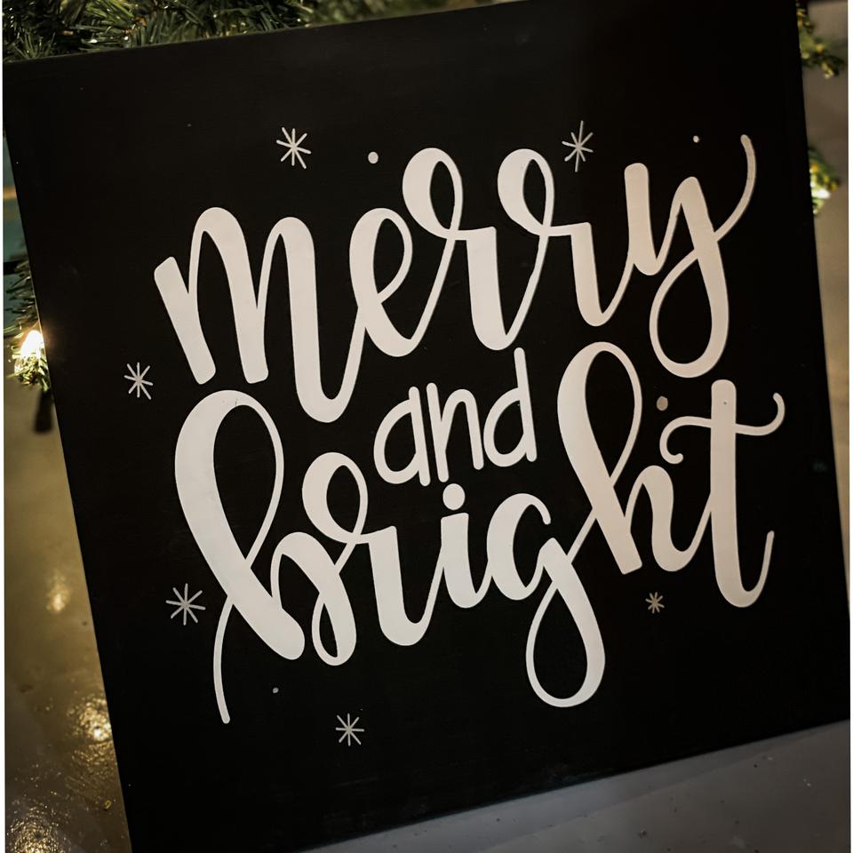 Painted Merry and Bright Square 16x16