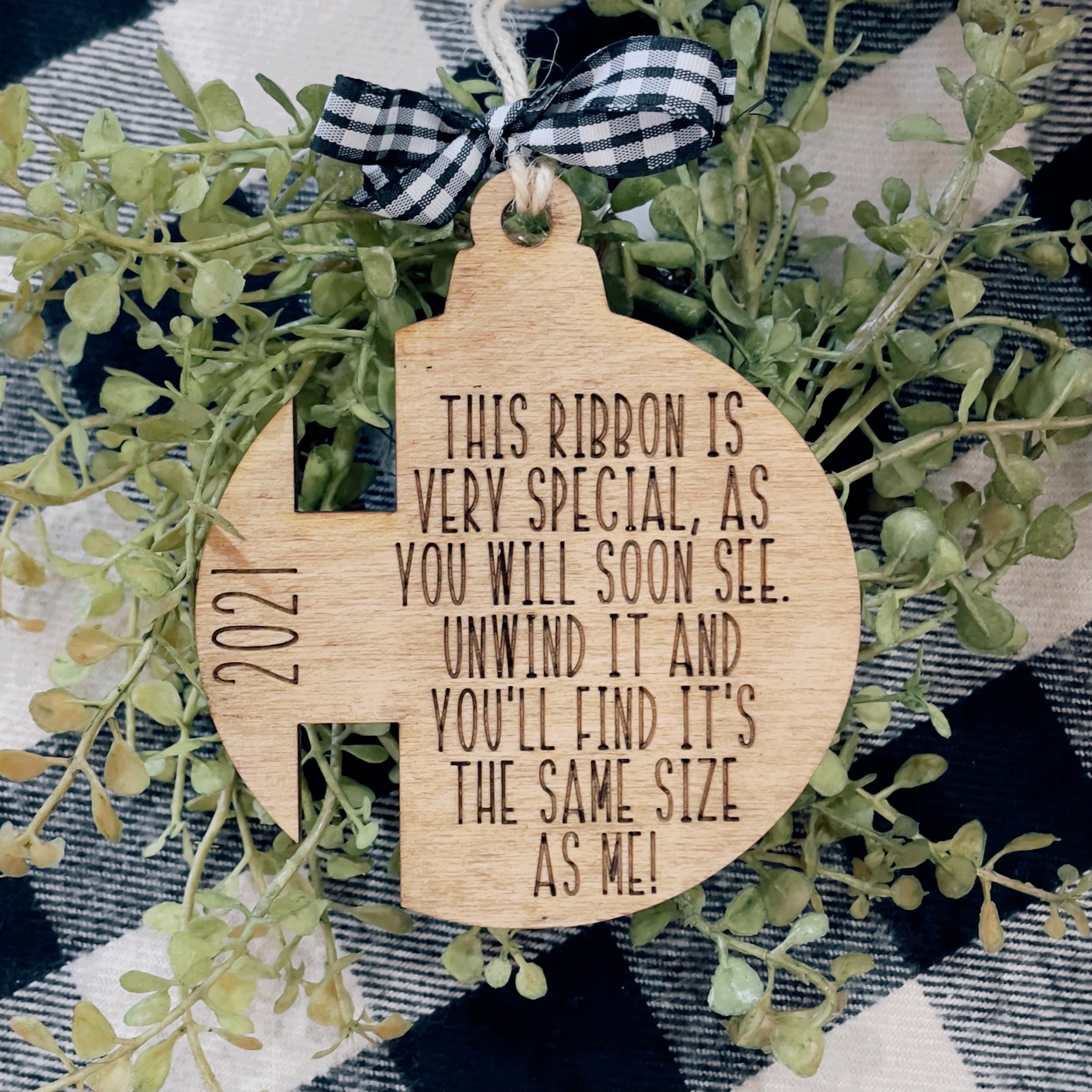 Ribbon Height Keepsake Ornament: Laser Christmas Ornament - Paisley Grace Makery